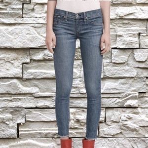 Rag & Bone Ankle Skinny Jeans Cropped Fray Ankle